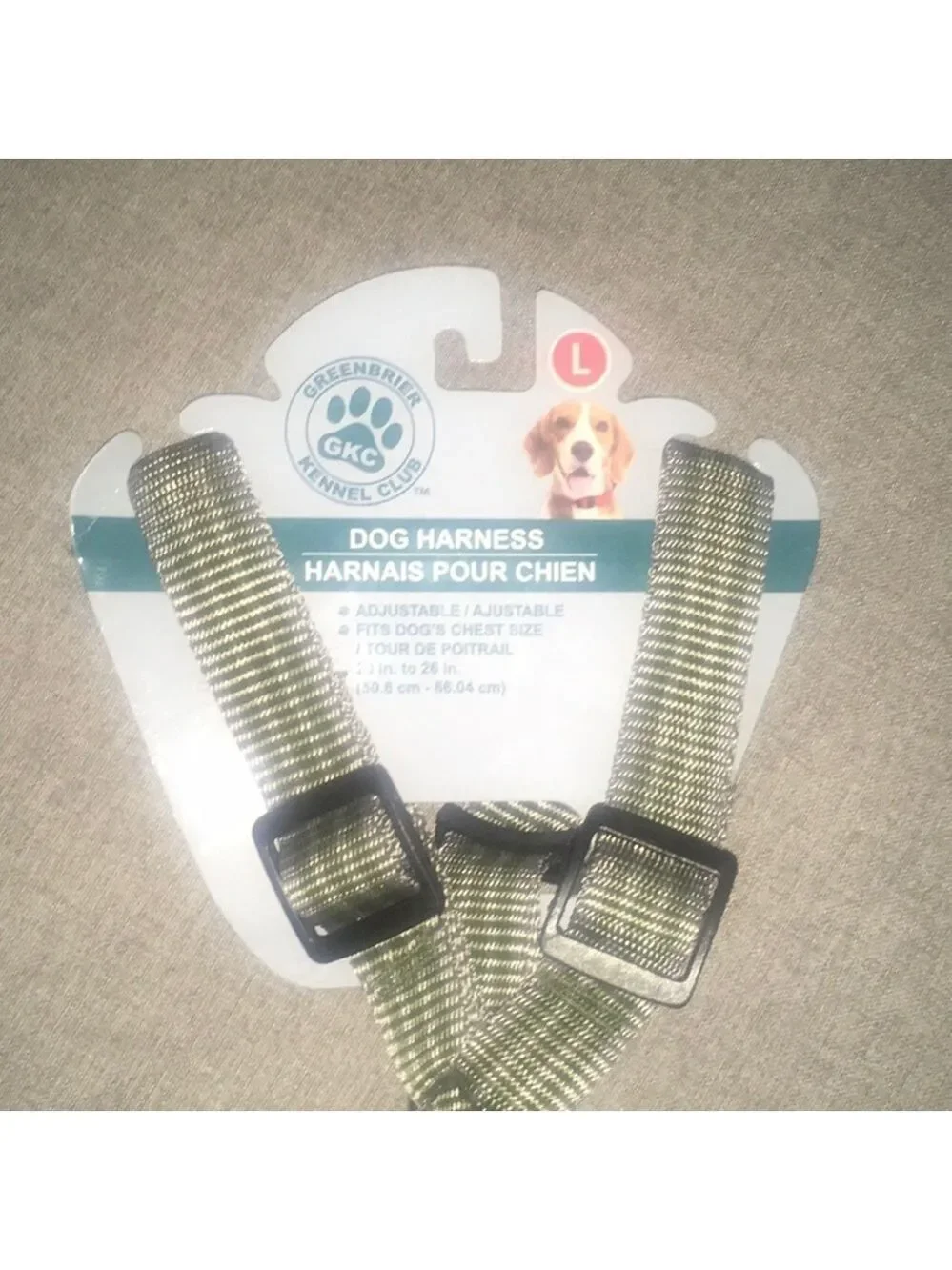 Dog Harness size Large adjustable fits dog’s chest size 20” to 26” says …